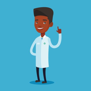 Doktor gösteren parmak vektör çizim.