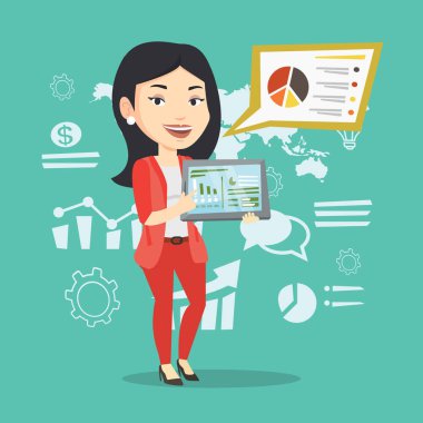 Tablet bilgisayarda rapor sunma işkadını