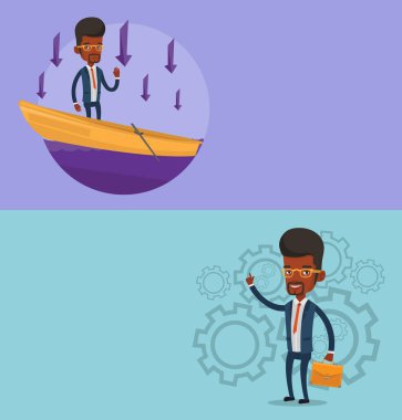 İki iş afiş metin için yer ile.