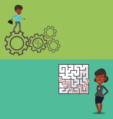 İki iş afiş metin için yer ile.