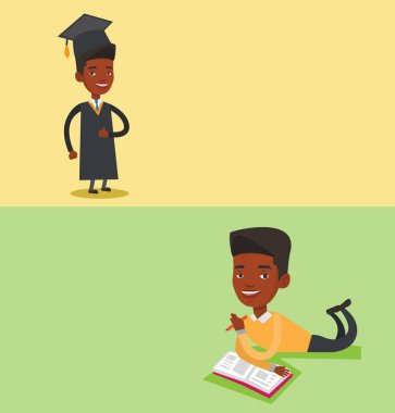 Metin için yer ile iki eğitim afiş.