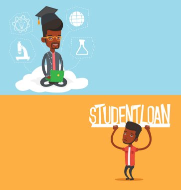 Metin için yer ile iki eğitim afiş.