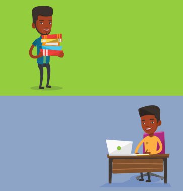 Metin için yer ile iki eğitim afiş.