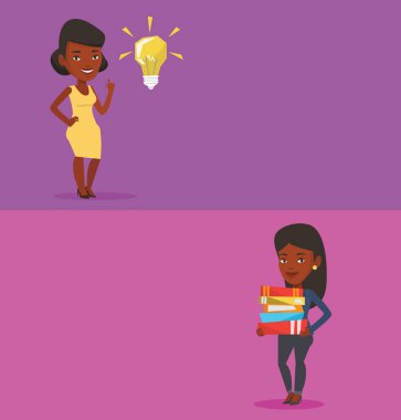 Metin için yer ile iki eğitim afiş.