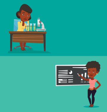 Metin için yer ile iki eğitim afiş.