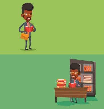 Metin için yer ile iki eğitim afiş.