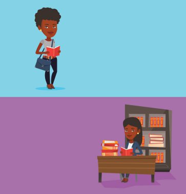 Metin için yer ile iki eğitim afiş.