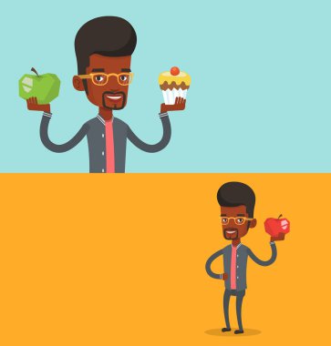 Metin için yer ile iki yiyecek ve içecek afiş.