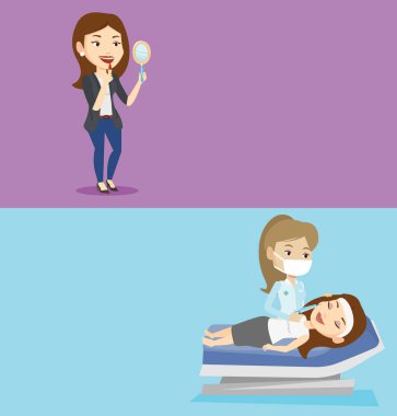 Metin için yer ile iki güzellik afiş.