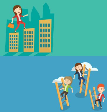 İki iş afiş metin için yer ile.