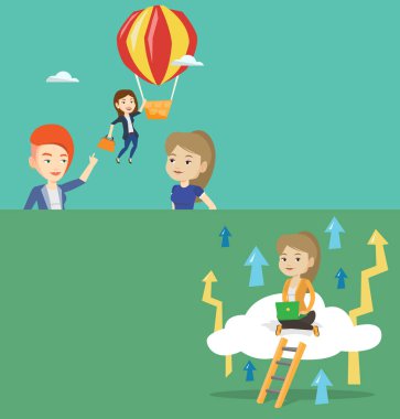 İki iş afiş metin için yer ile.