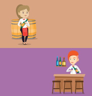 Metin için yer ile iki yiyecek ve içecek afiş.