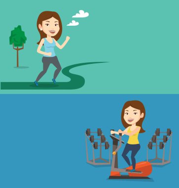 İki yaşam tarzı afiş metin için yer ile.