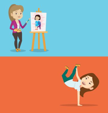 İki yaşam tarzı afiş metin için yer ile.