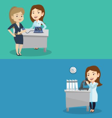 Metin için yer ile iki tıbbi afiş.