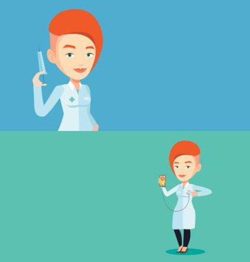 Metin için yer ile iki tıbbi afiş.