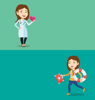 Metin için yer ile iki tıbbi afiş.