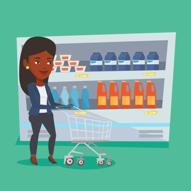 Müşteri alışveriş sepeti vektör çizim ile.