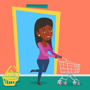 Dükkana ile arabası çalışan müşteri.