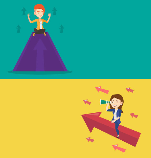 Two business banners with space for text.