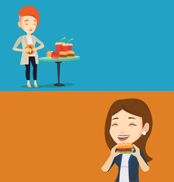 Two food and drink banners with space for text. — Stock Illustration Two food and drink banners with space for text. Stock Illustration