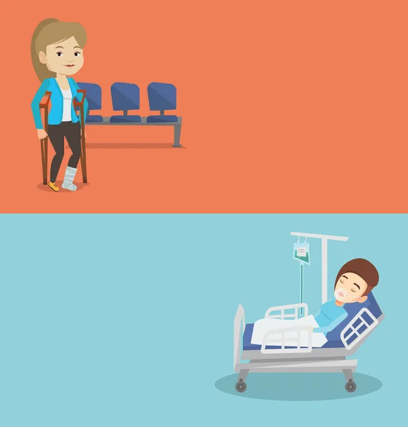 Two medical banners with space for text. — Stock Illustration Two medical banners with space for text. Stock Illustration