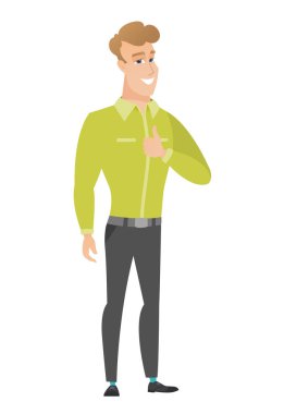 Vektör çizim başparmak veren işadamı.