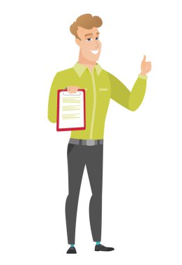 Başparmak pes pano ile işadamı.