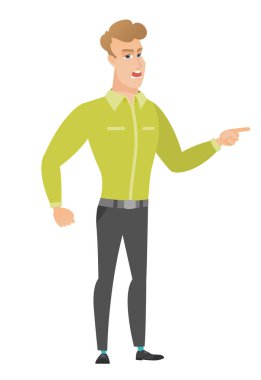 Öfkeli işadamı çığlık vektör çizim.