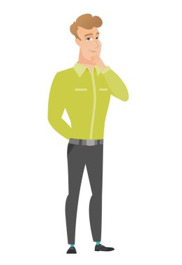 Beyaz iş adamı düşünme vektör çizim