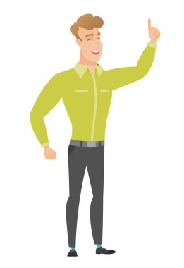 Beyaz işadamı onun işaret parmağı ile işaret