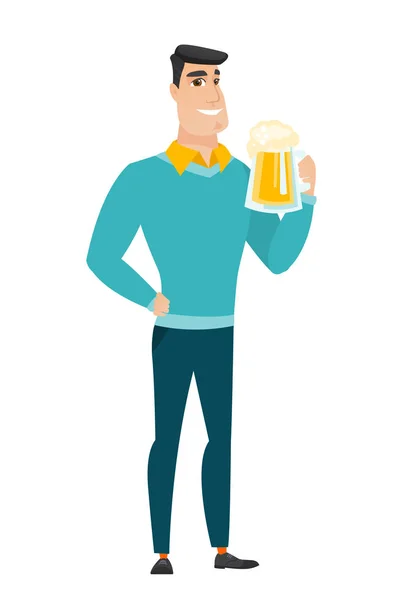 Üzletember iszik sört vektoros illusztráció. — Stock Vector