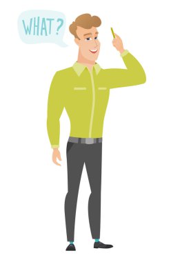 İşadamı ile soru ne konuşma balonu.