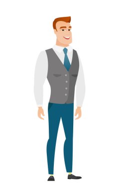 Genç Beyaz mutlu işadamı.