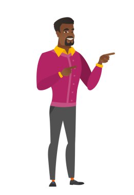 Afrikalı-Amerikalı işadamı tarafına işaret.