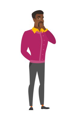 Afrikalı-Amerikalı işadamı düşünme.