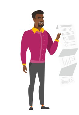 İşadamı vererek iş sunumu.