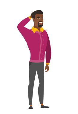 Elini başının arkasında tutarak Afrika iş adamı.