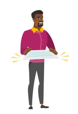 Bir sözleşme vektör çizim tutan işadamı