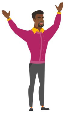 Başarılı Afrika işadamı atlama.