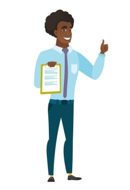 Başparmak pes pano ile işadamı.