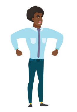 Genç Beyaz kızgın işadamı çığlık.