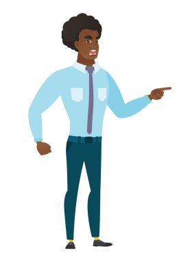 Öfkeli işadamı çığlık vektör çizim.