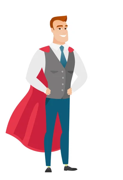 Businessman wearing a red superhero cloak. — Stock Vector