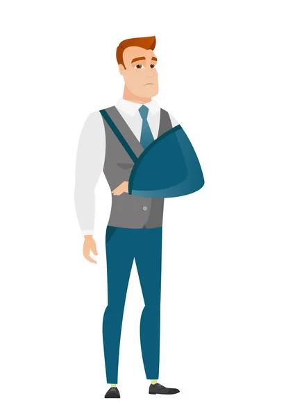 Τραυματίες επιχειρηματίας με το σπασμένο βραχίονα. — Διανυσματικό Αρχείο