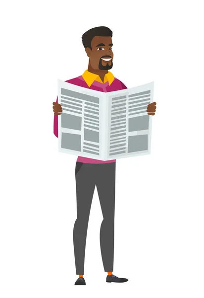 Business man reading newspaper vector illustration — Stock Vector