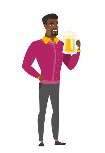 Empresario beber cerveza vector ilustración . — Archivo Imágenes Vectoriales
