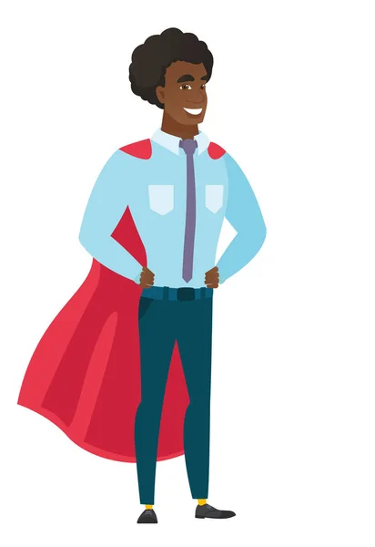 Businessman wearing a red superhero cloak. — Stock Vector