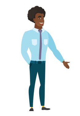 Onun cebinde el ile beyaz iş adamı.