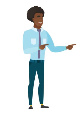 Genç Beyaz işadamı tarafına işaret.